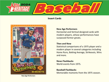 2024 Topps Heritage Baseball Hobby Box W/ 2024 Nscc Exclusive Silver Pack