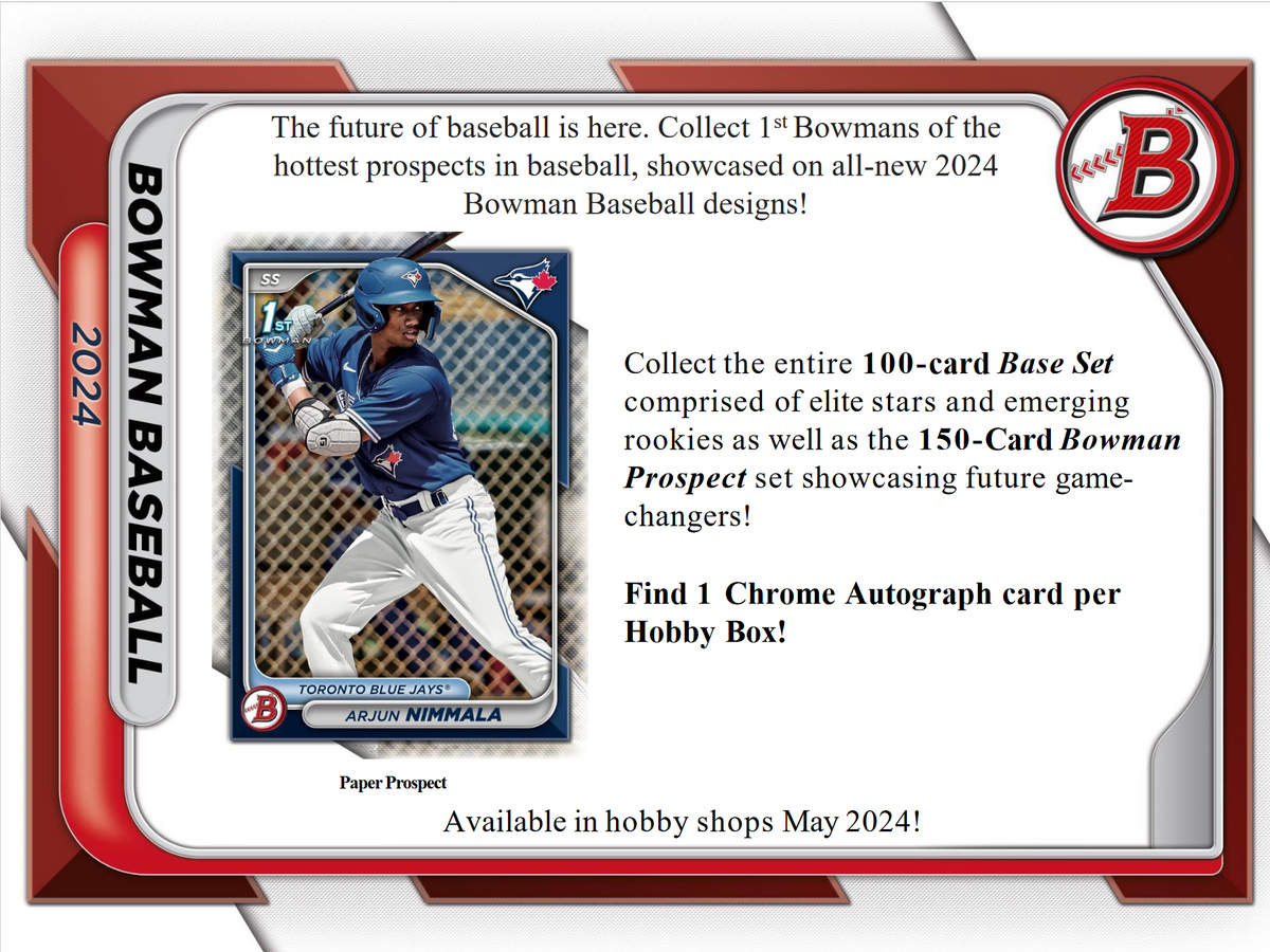 2024 Bowman Baseball Hobby Box W/ 2024 Nscc Exclusive Silver Pack
