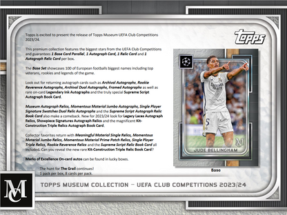 2023-24 Topps Uefa Club Competitions Museum Collection Soccer Hobby Box