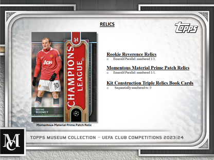 2023-24 Topps Uefa Club Competitions Museum Collection Soccer Hobby Box