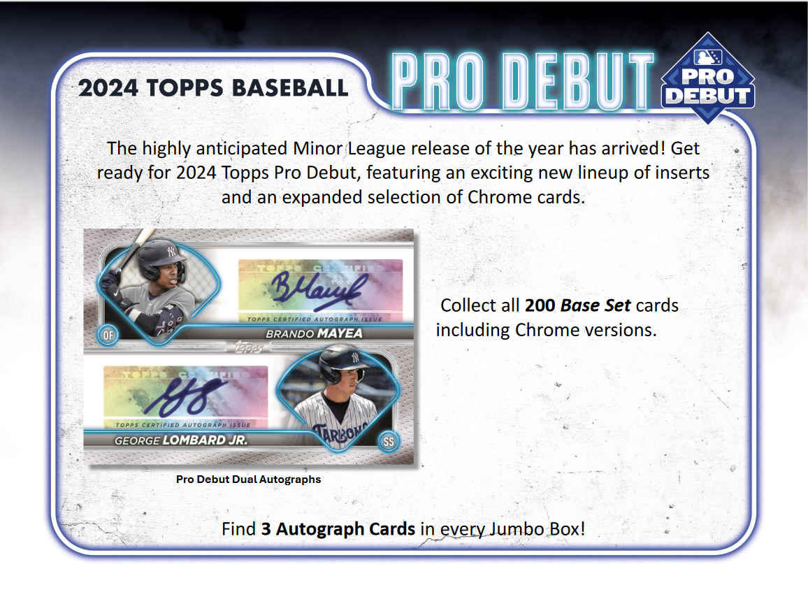 2024 Topps Pro Debut Baseball Jumbo Box