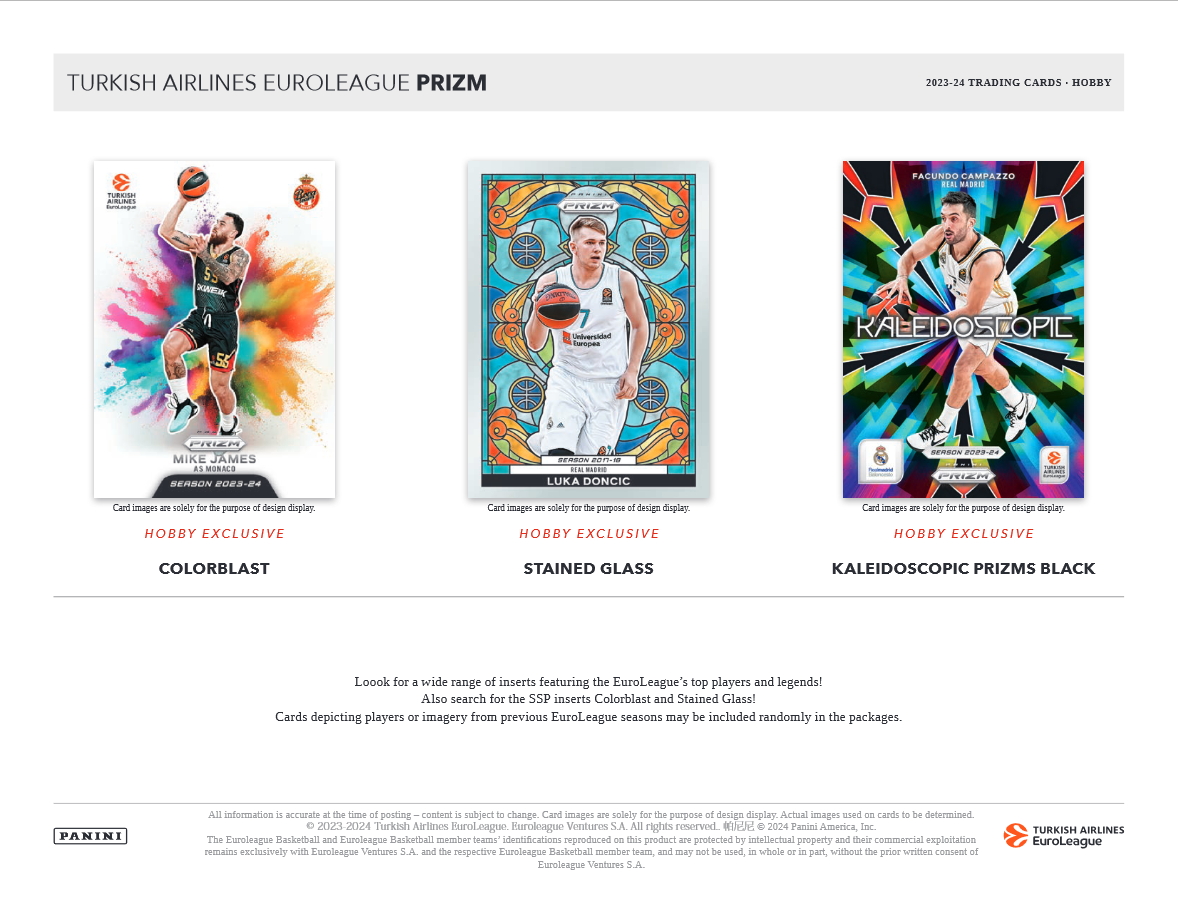 2023-24 Panini Prizm Euro League Basketball Hobby Box