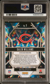 Graded 2024 Panini Prizm Caleb Williams #1 Prizmatic Green Wave Rookie RC Football Card PSA 10 Gem Mint