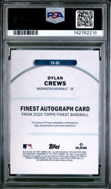 Graded 2025 Topps Finest Dylan Crews #DC Finest Autograph Green Refractor /75 Rookie RC Baseball Card PSA 10 Gem Mint