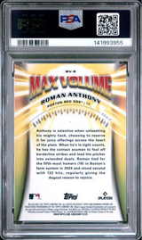 Graded 2025 Topps Bowman Chrome Roman Anthony #MV8 Max Volume Rookie RC Baseball Card PSA 10 Gem Mint