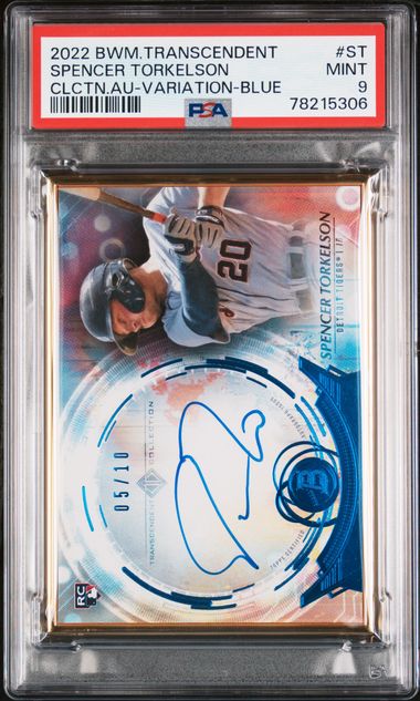 Spencer Torkelson 2022 Bowman Transcendent Autograph Variation Blue #'D 05/10 PSA 9