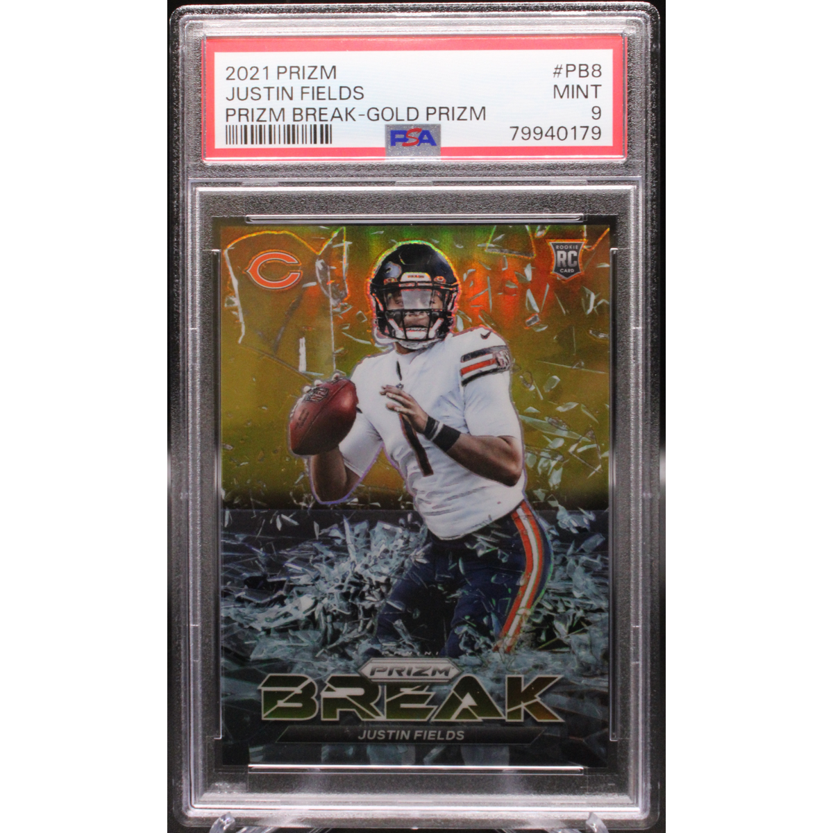 2021 Panini Prizm - Justin Fields Pb8 - Gold /10 - PSA 9