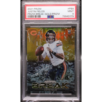 2021 Panini Prizm - Justin Fields Pb8 - Gold /10 - PSA 9