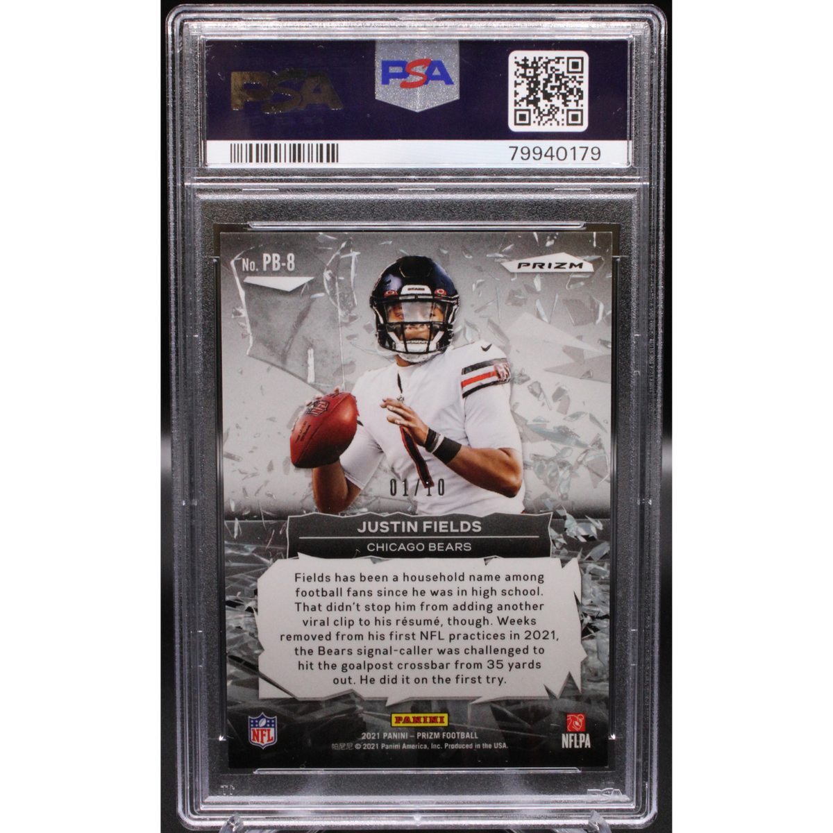 2021 Panini Prizm - Justin Fields Pb8 - Gold /10 - PSA 9