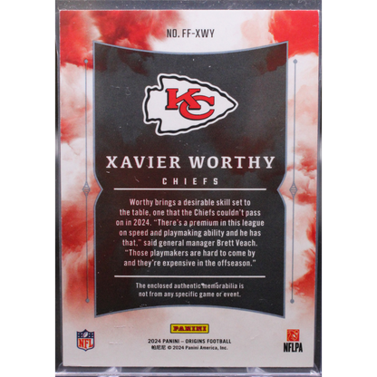2024 Panini Origins Football - Xavier Worthy Ff-Xwy - Future Fabrics /75