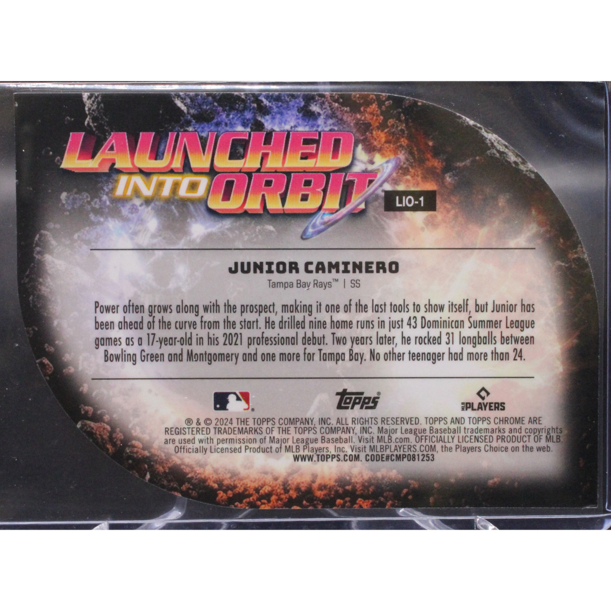 2024 Cosmic Chrome - Junior Caminero Liq-1 - Launched Into Orbit Black Eclipse /10