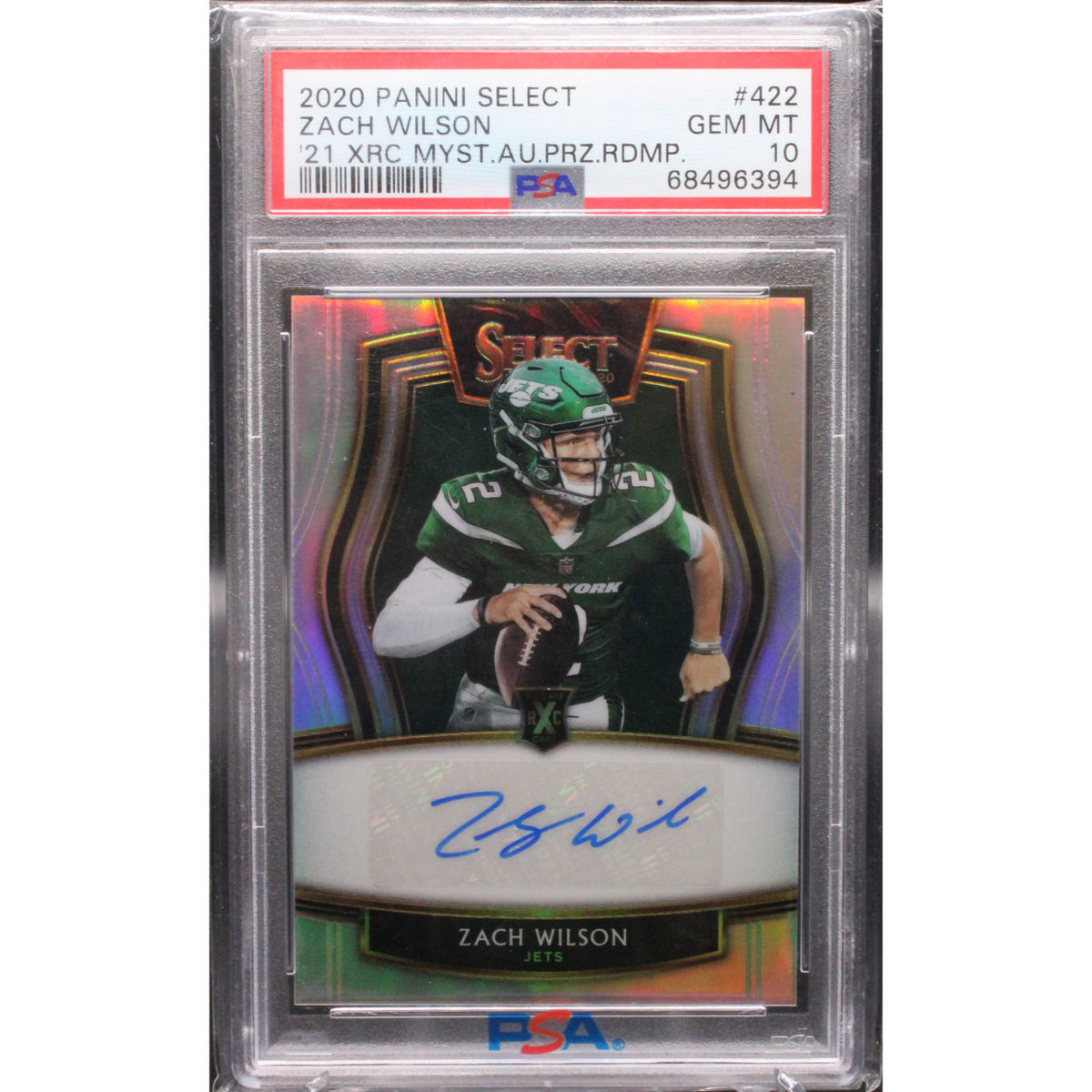 2020 Panini Select - Zach Wilson 422 - Xrc Auto /99 - PSA 10