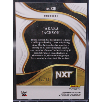 2024 Panini Select Wwe - Jakara Jackson 236 - Gold Ice /10
