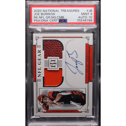 2020 Panini National Treasures - Joe Burrow Rsc-Jb - NFL Gear Signature /99 - PSA 9 / 10
