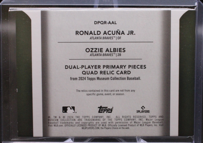 2024 Topps Museum Collection- Ronald Acuna Jr & Ozzie Albies Dpqr-Aal - Quad Relic /25