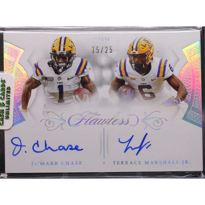 2021 Panini Flawless Collegiate - Ja'marr Chase Terrace Marshall Jr. Fds-Lsu - Flawless Dual Signatures /25