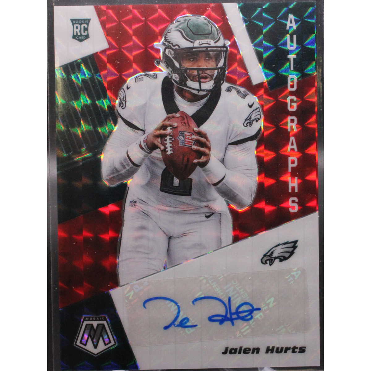 2020 Panini Mosaic Football - Jalen Hurts Ra22 - Red Choice Auto