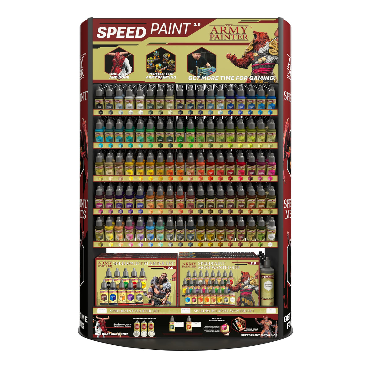 The Army Painter Speedpaint Rack Display - 69 Bottles with Metal Base