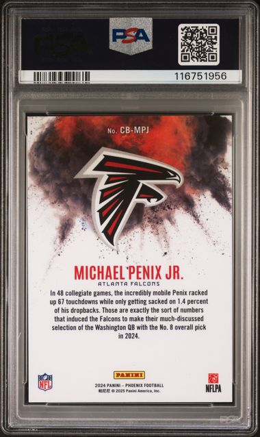 Michael Penix Jr. 2024 Phoenix Color Blast Ssp Case Hit Rc PSA 10