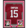 Framed Facsimile Autographed Tyler Ty Simpson 35x39 Alabama Red Reprint Laser Auto College Football Jersey