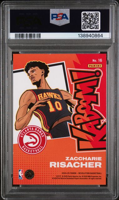 Zaccharie Risacher 2024 Panini Revolution Kaboom Rc PSA 8