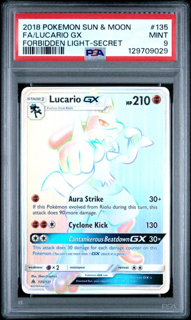 Lucario Gx 135 - Forbidden Light - 2018 Pokemon - PSA 9