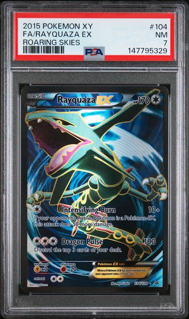 PSA 7 Xy Roaring Skies #104 Fa/Rayquaza Ex