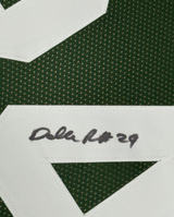 Framed Autographed/Signed Darrelle Revis 35x39 New York Green Football Jersey Beckett BAS COA