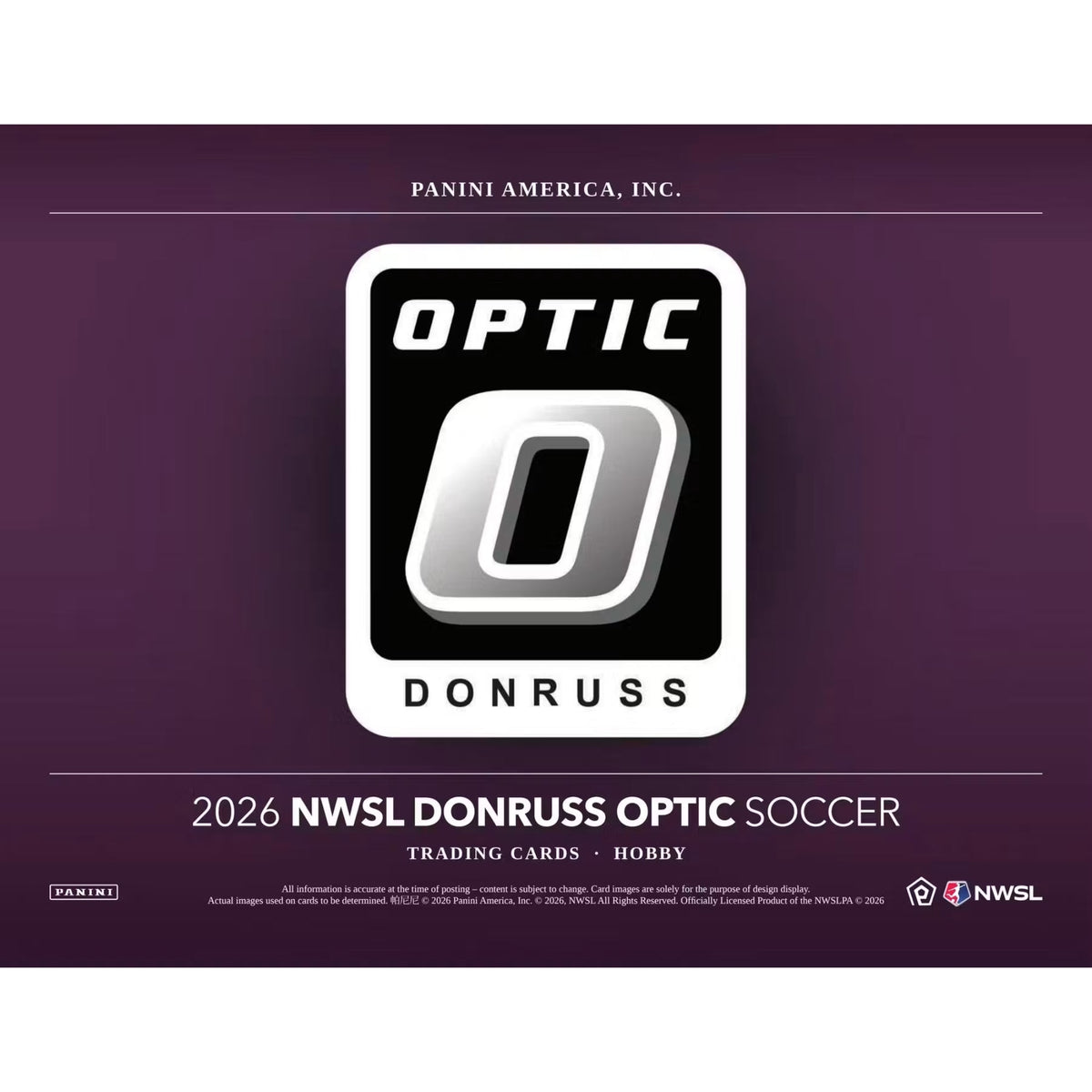 2026 Panini Donruss Optic Nwsl Women's Soccer League Hobby Box
