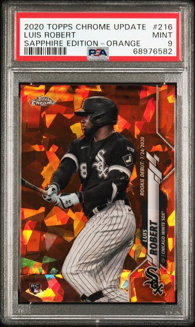Luis Robert Jr. 2020 Topps Chrome Update Sapphire Edition Orange #'D 05/25 PSA 9