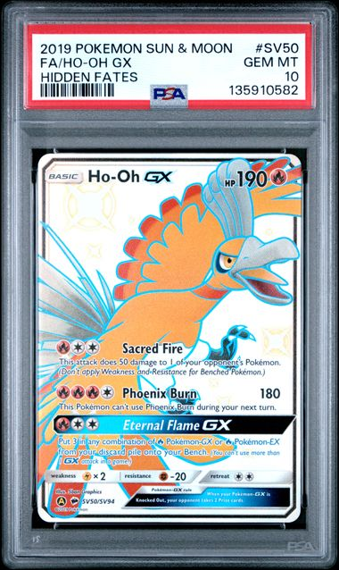 Ho-Oh Gx Sv50/Sv94 - Sun & Moon Hidden Fates - 2019 Pokemon - PSA 10