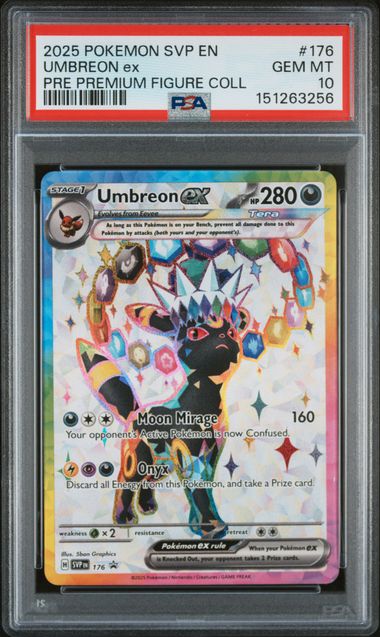 Umbreon Ex 2025 Pokemon Prismatic Premium Figure Collection Promo #176 PSA 10