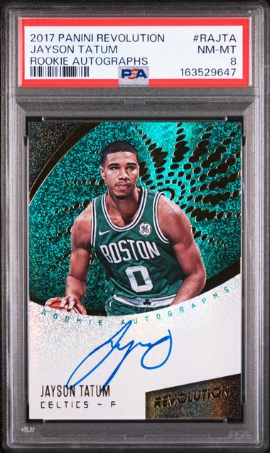 Jayson Tatum 2017 Panini Revolution Rookie Autographs #Rajta PSA 8