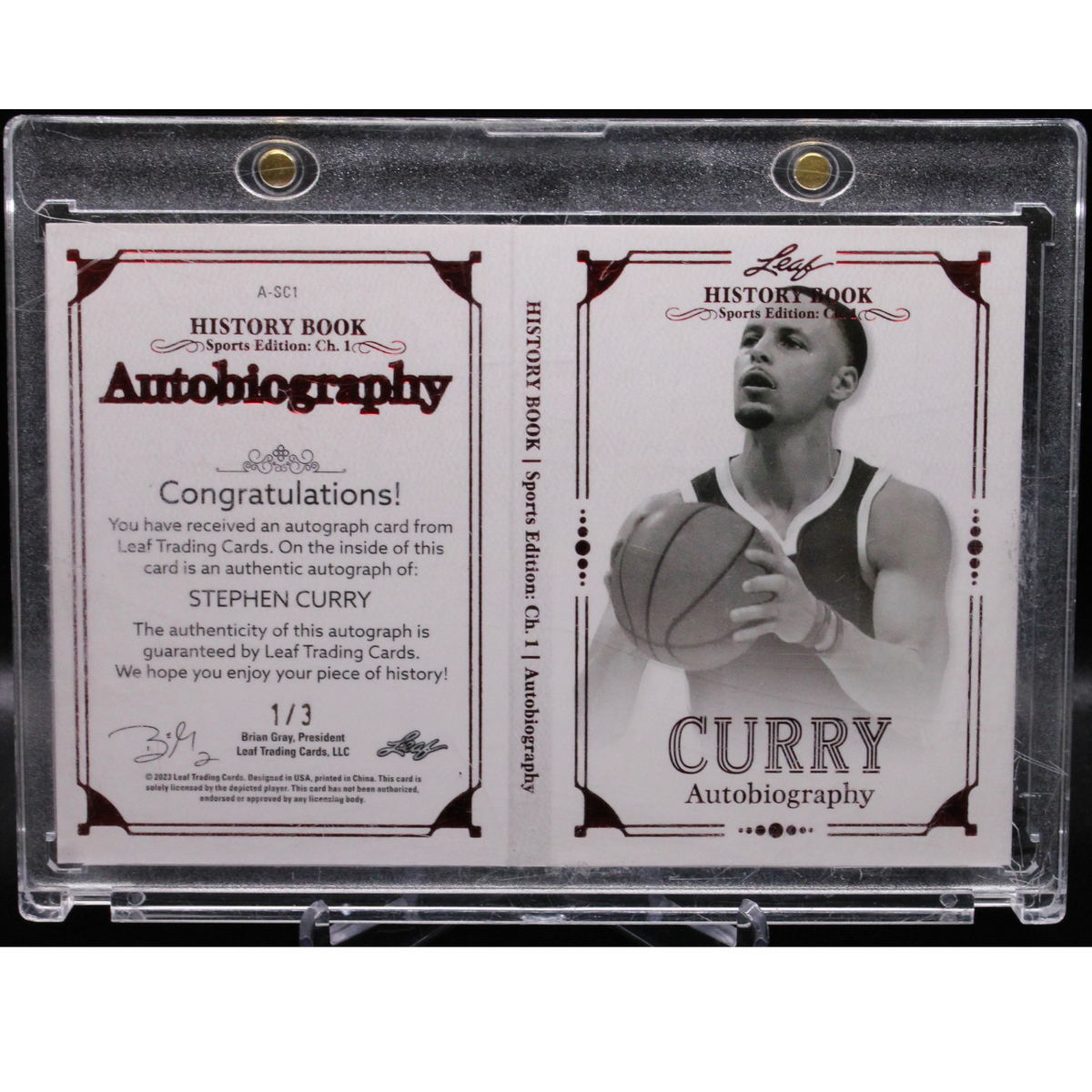 2023 Leaf History Book Sports Edition Ch.1 - Stephen Curry A-Sc1 - Autobiography Booklet /3