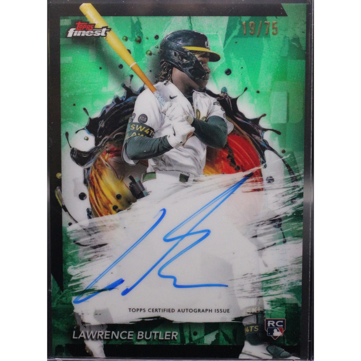 2024 Topps Finest Baseball - Lawrence Butler Fb-Lb - Green Auto /75