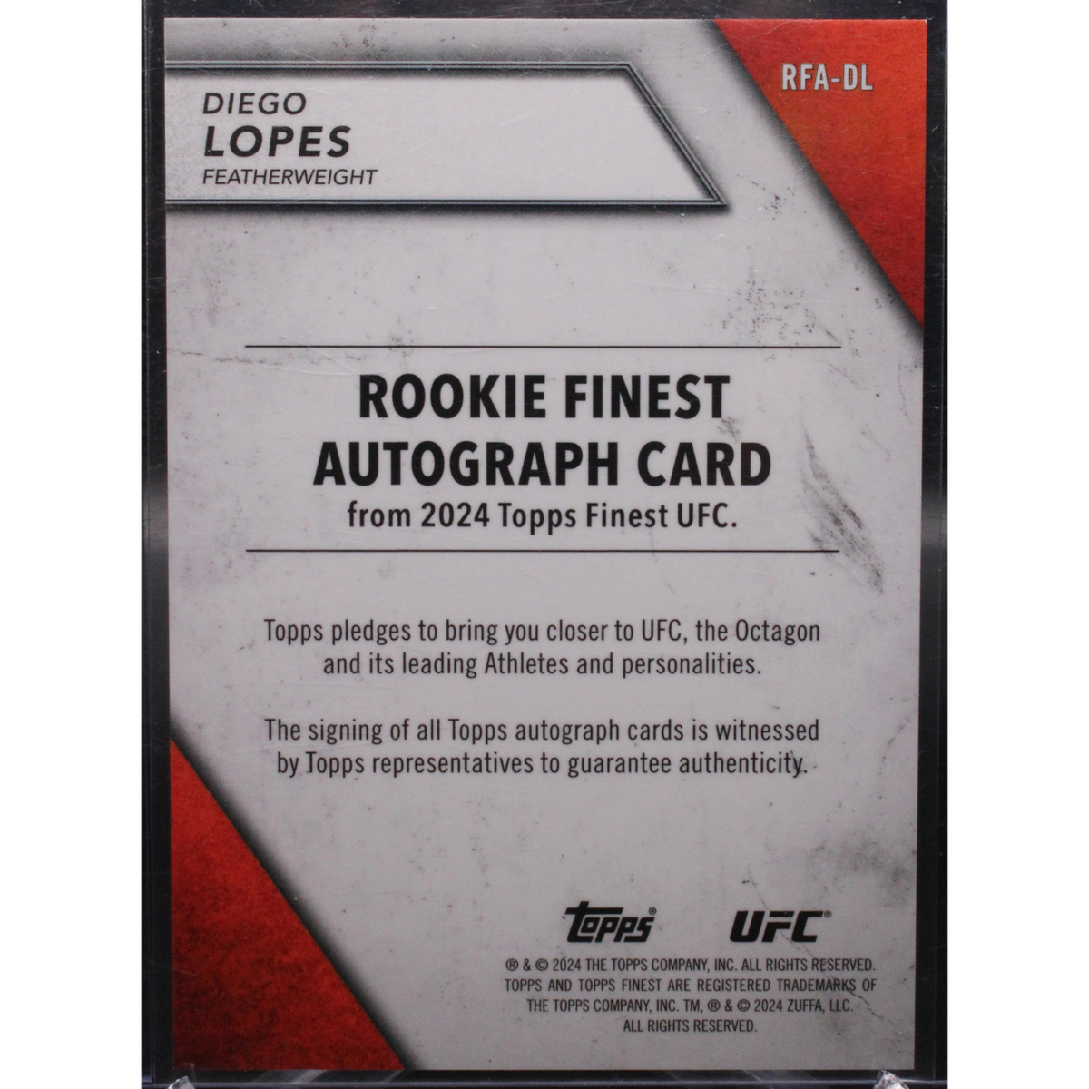 2024 Topps Finest UFC - Diego Lopes Rfa-Dl - Gold Shimmer Auto /39