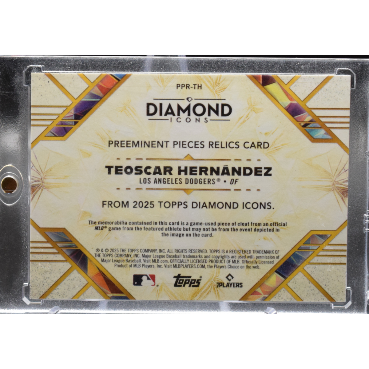 2025 Topps Diamond Icons Baseball - Teoscar Hernandez Ppr-Th - Preeminent Pieces Relic /5 Game Used Cleat