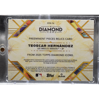 2025 Topps Diamond Icons Baseball - Teoscar Hernandez Ppr-Th - Preeminent Pieces Relic /5 Game Used Cleat