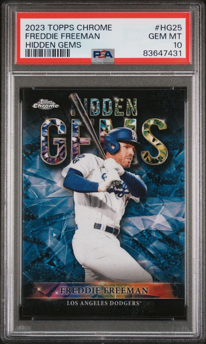 Freddie Freeman 2023 Topps Chrome Hidden Gems Ssp PSA 10