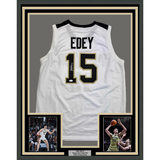 Framed Autographed/Signed Zach Edey 35x39 Purdue White College Basketball Jersey JSA COA