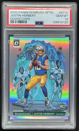 2020 Panini Donruss Optic Downtown SSP #DT-31 Justin Herbert RC PSA 10
