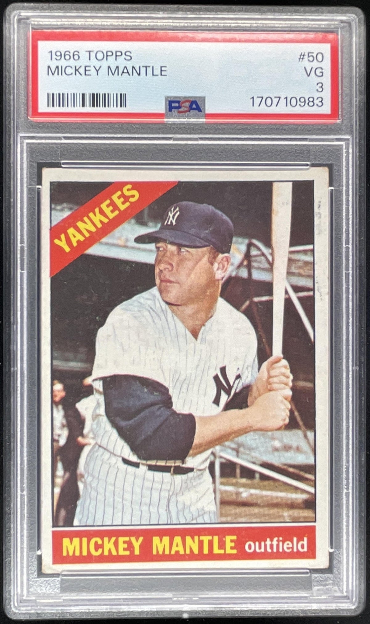 1966 Topps #50 Mickey Mantle PSA 3