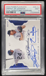 2020 Flawless Dual Sapphire #DS-GJ Ken Griffey Jr. Randy Johnson Auto /7 PSA 9