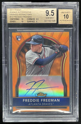 2011 Topps Finest Rookie Orange #72 Freddie Freeman RC Auto /99 BGS 9.5