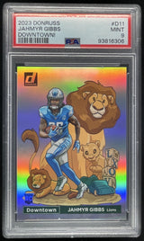 2023 Panini Donruss Downtown! SSP #D-11 Jahmyr Gibbs RC PSA 9