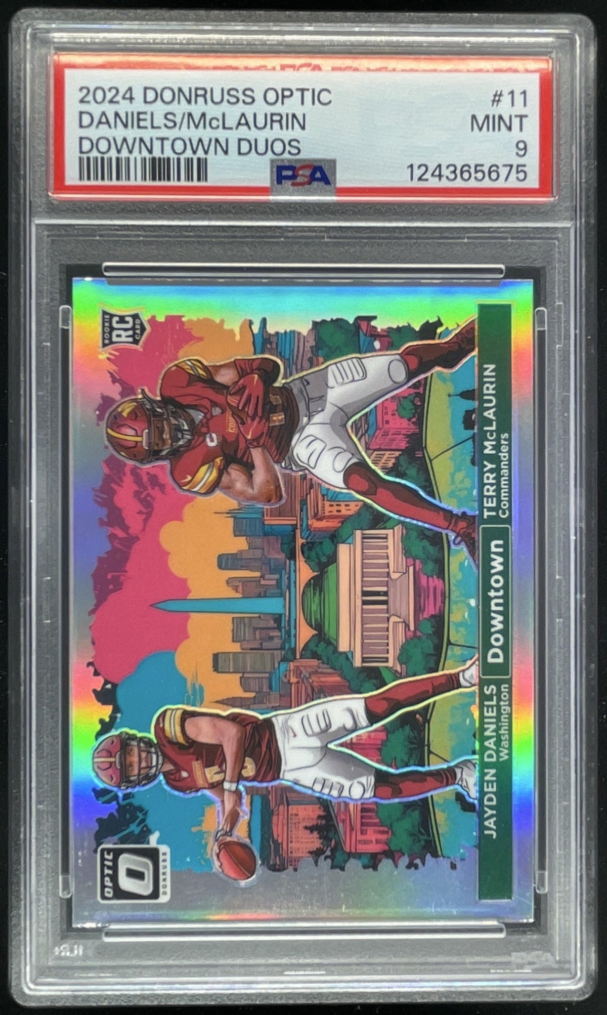 2024 Donruss Optic Downtown Duos #11 Jayden Daniels Terry McLaurin RC SSP PSA 9