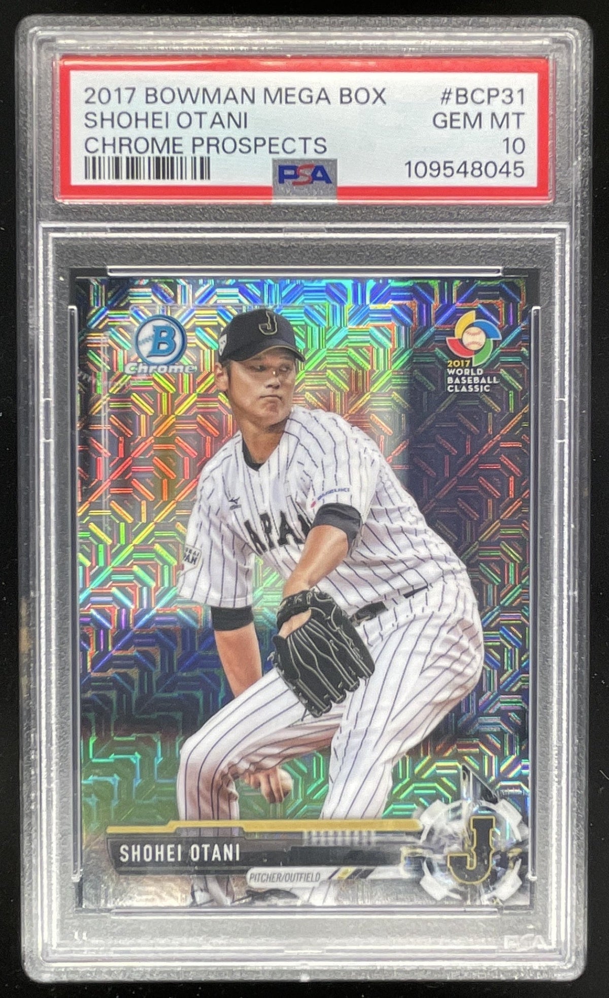 2017 Bowman Mega Box Chrome Prospects Mojo Refractor #BCP31 Shohei Otani PSA 10