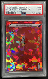 2020 Topps Chrome Sapphire Formula 1 Red #119 Alfa Romeo Racing Orlen /5 PSA 7