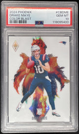 2024 Panini Phoenix Color Blast #CB-DME Drake Maye RC SSP PSA 10