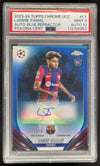 2023-24 Topps Chrome UEFA Chrome Blue #CA-LY Lamine Yamal Auto /150 PSA 9